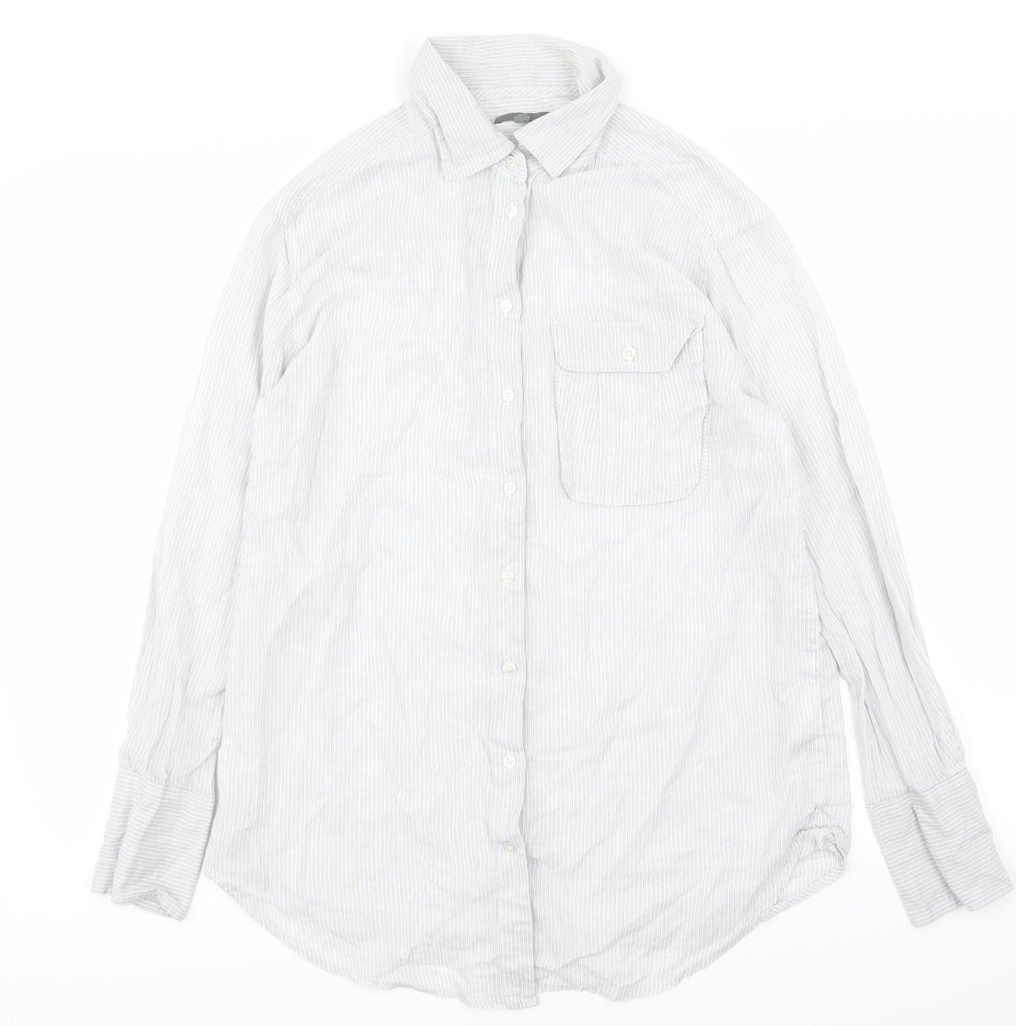 Gap Mens Grey Striped   Button-Up Size S
