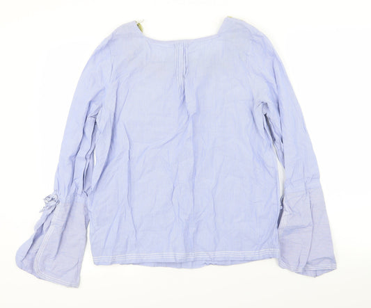 NEXT Womens Blue Striped  Basic T-Shirt Size 10