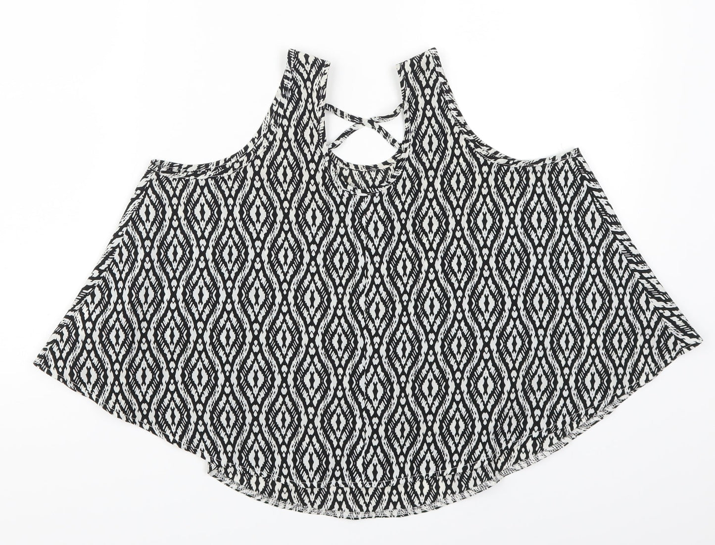 Young Dimension Girls Grey Geometric  Basic Tank Size 12-13 Years