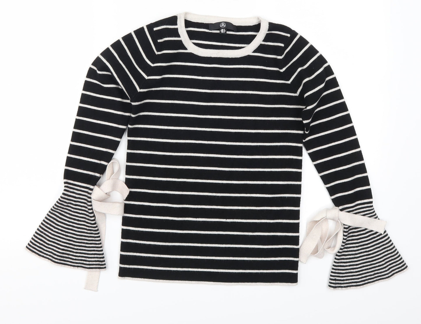 Missguided Womens Black Striped  Pullover Jumper Size 6