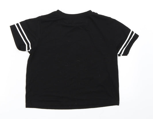 Miss Evie Girls Black   Basic T-Shirt Size 9-10 Years