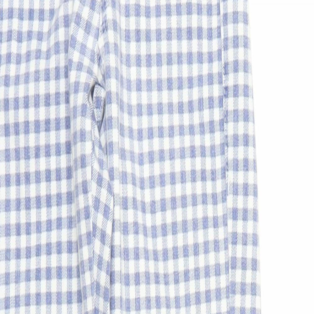 Topshop Womens Blue Check  Carrot Trousers Size 25 in L30 in