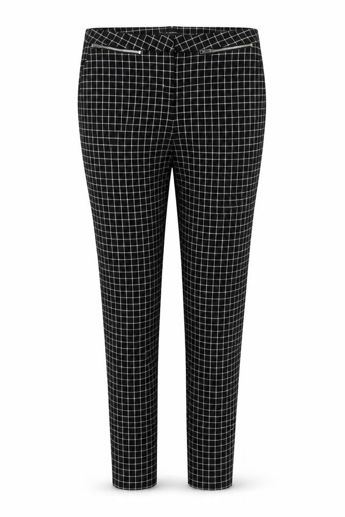 New Look Womens Black Check  Carrot Trousers Size 12 L26 in