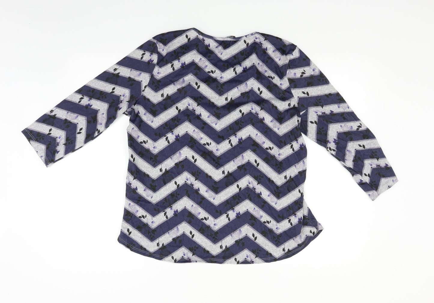 Bonmarché Womens Grey Striped  Pullover Jumper Size 14