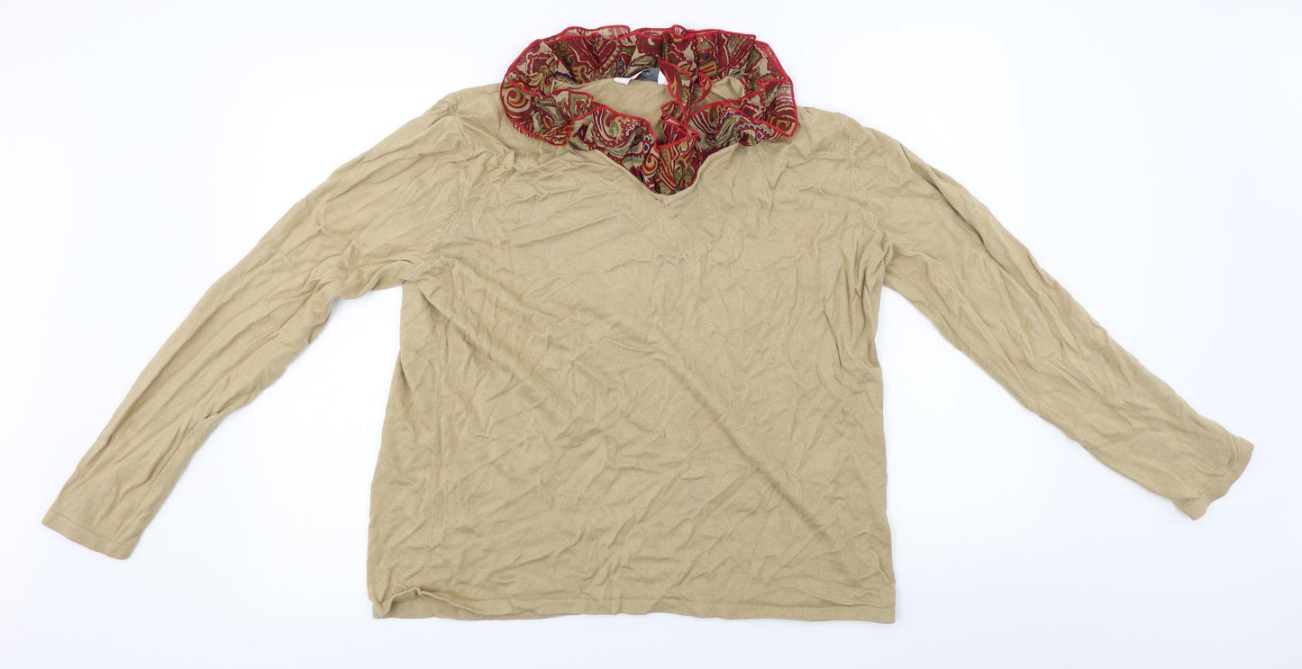 Heather Valley  Womens Beige   Basic T-Shirt Size 18