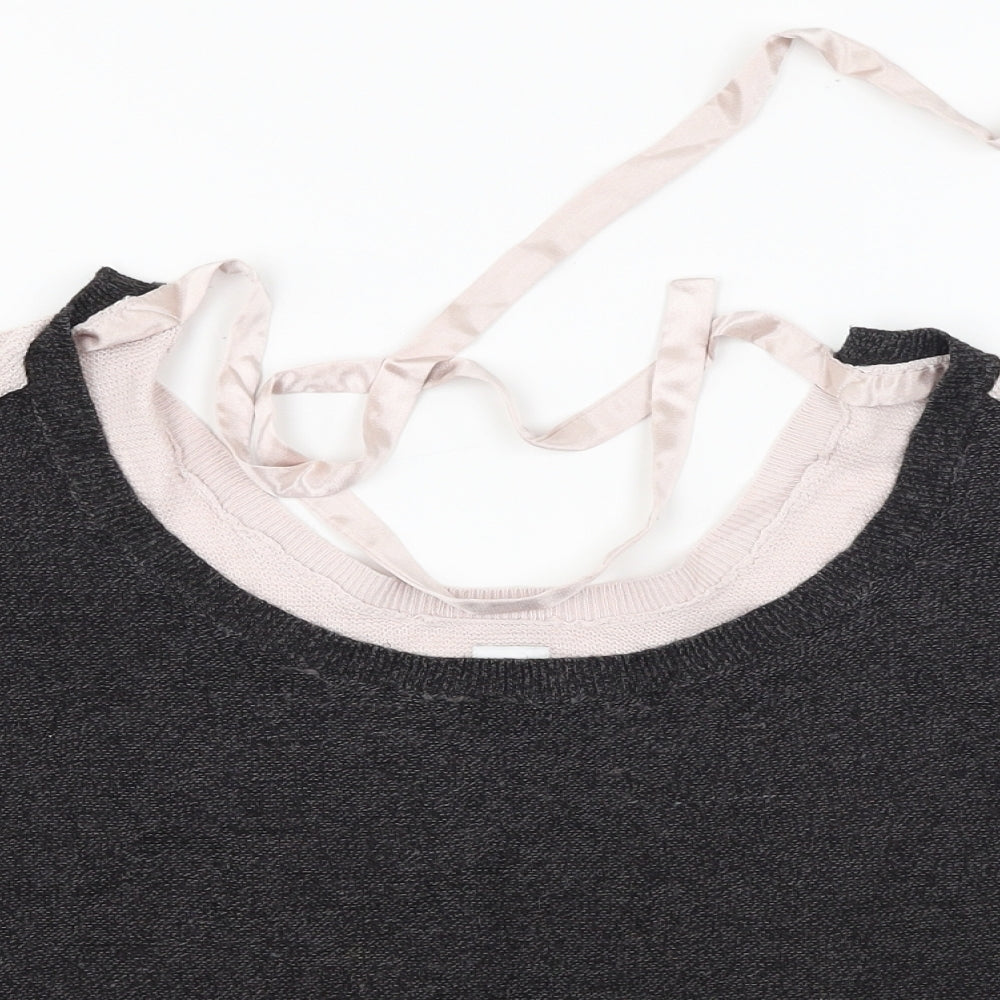 Saint Tropez  Womens Black Paisley  Basic T-Shirt Size S