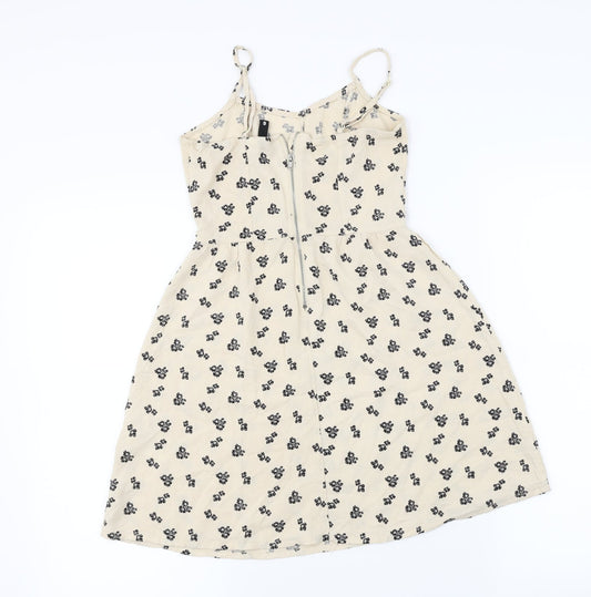 H&M Womens Beige Floral  A-Line  Size S