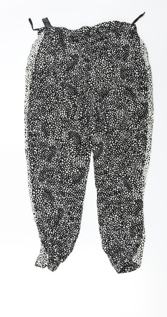 Marks and Spencer  Womens White Animal Print  Trousers  Size 12 L24 in