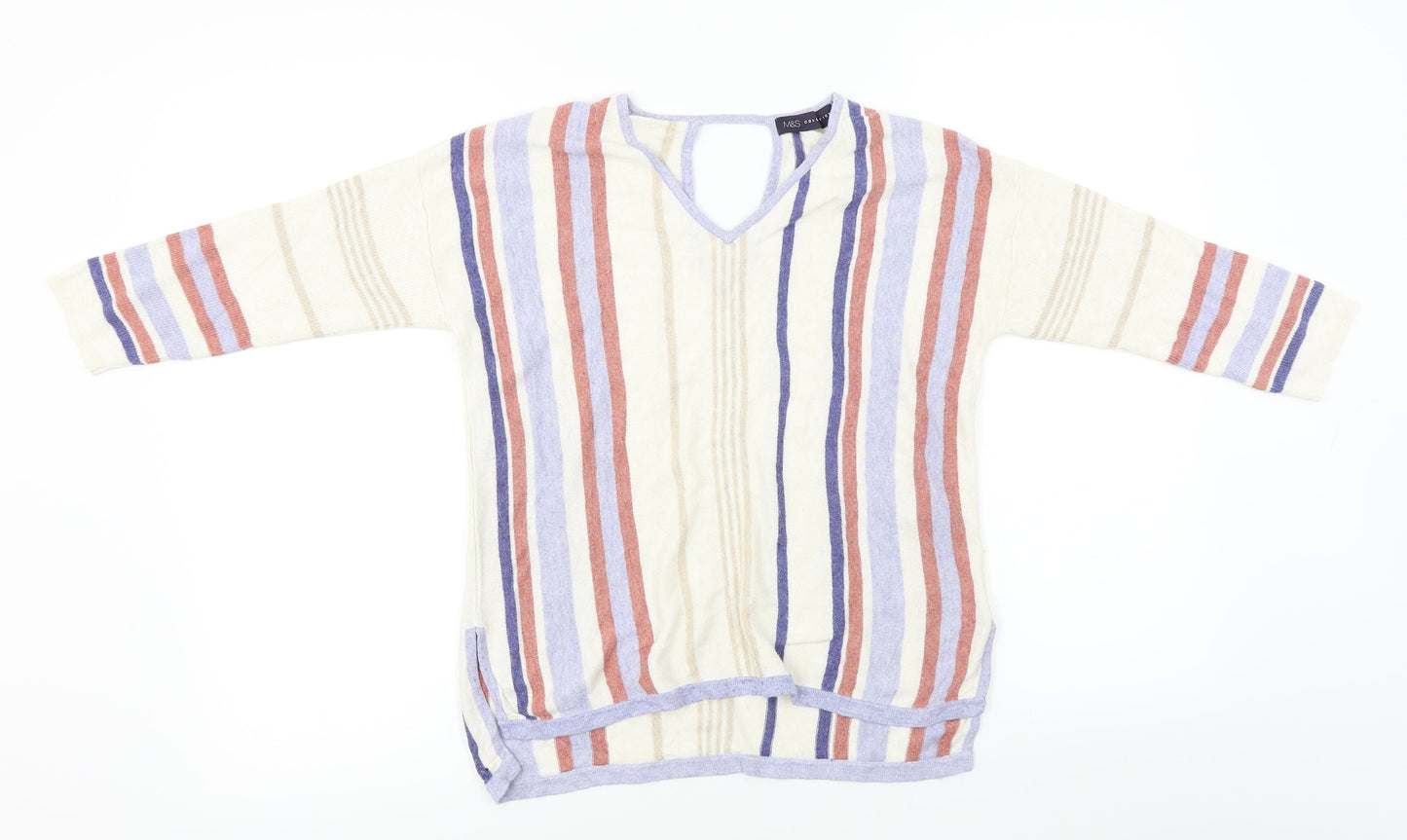 Marks and Spencer  Womens Ivory Striped  Basic Blouse Size 10