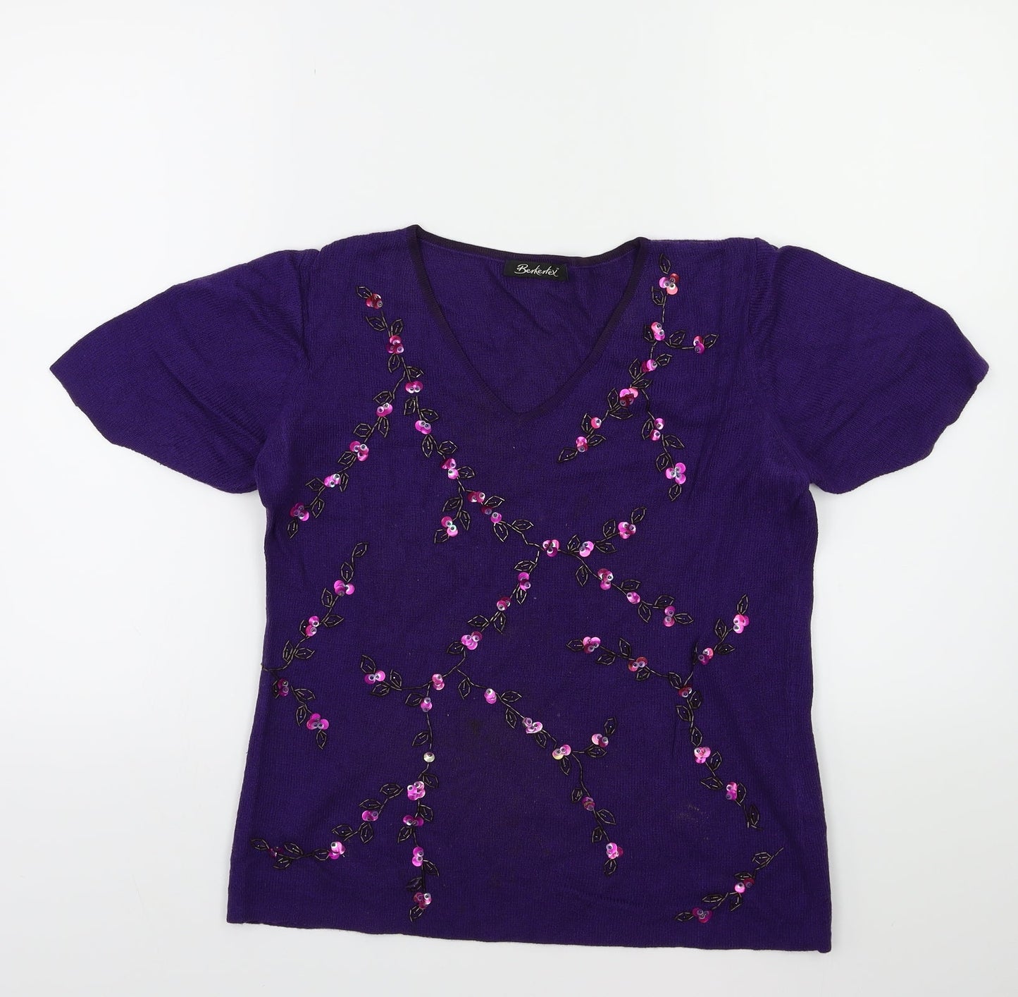 Berkertex Womens Purple  Knit Pullover Jumper Size 10
