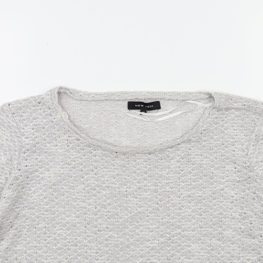 New Look Womens Grey  Knit Pullover Jumper Size 16