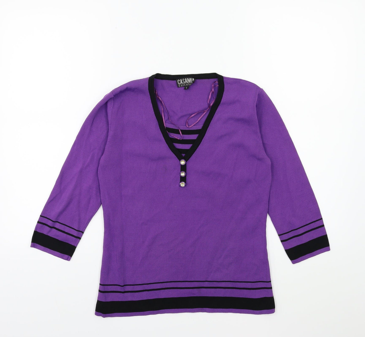 Casamia  Womens Purple  Knit Pullover Jumper Size S