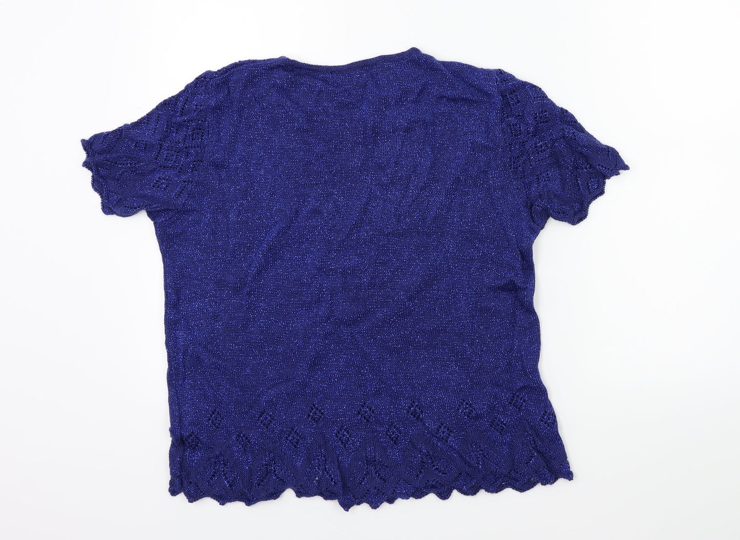 EWM Womens Blue  Knit Pullover Jumper Size 14