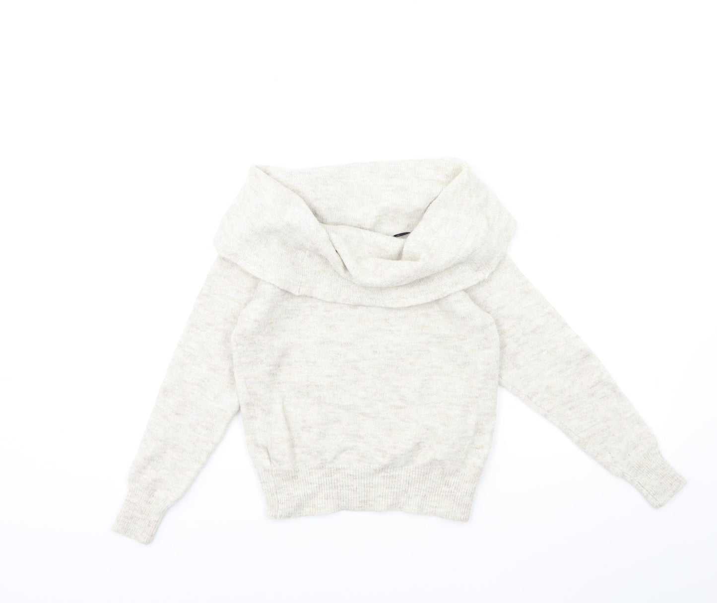 H&M Womens Beige  Knit Pullover Jumper Size XS