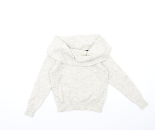 H&M Womens Beige  Knit Pullover Jumper Size XS