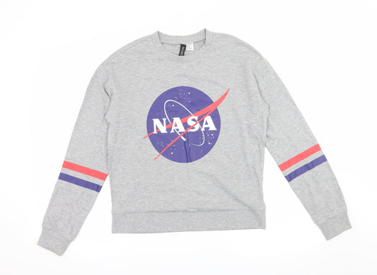 Divided by H&M Womens Grey  Jersey Pullover Sweatshirt Size XS  - NASA