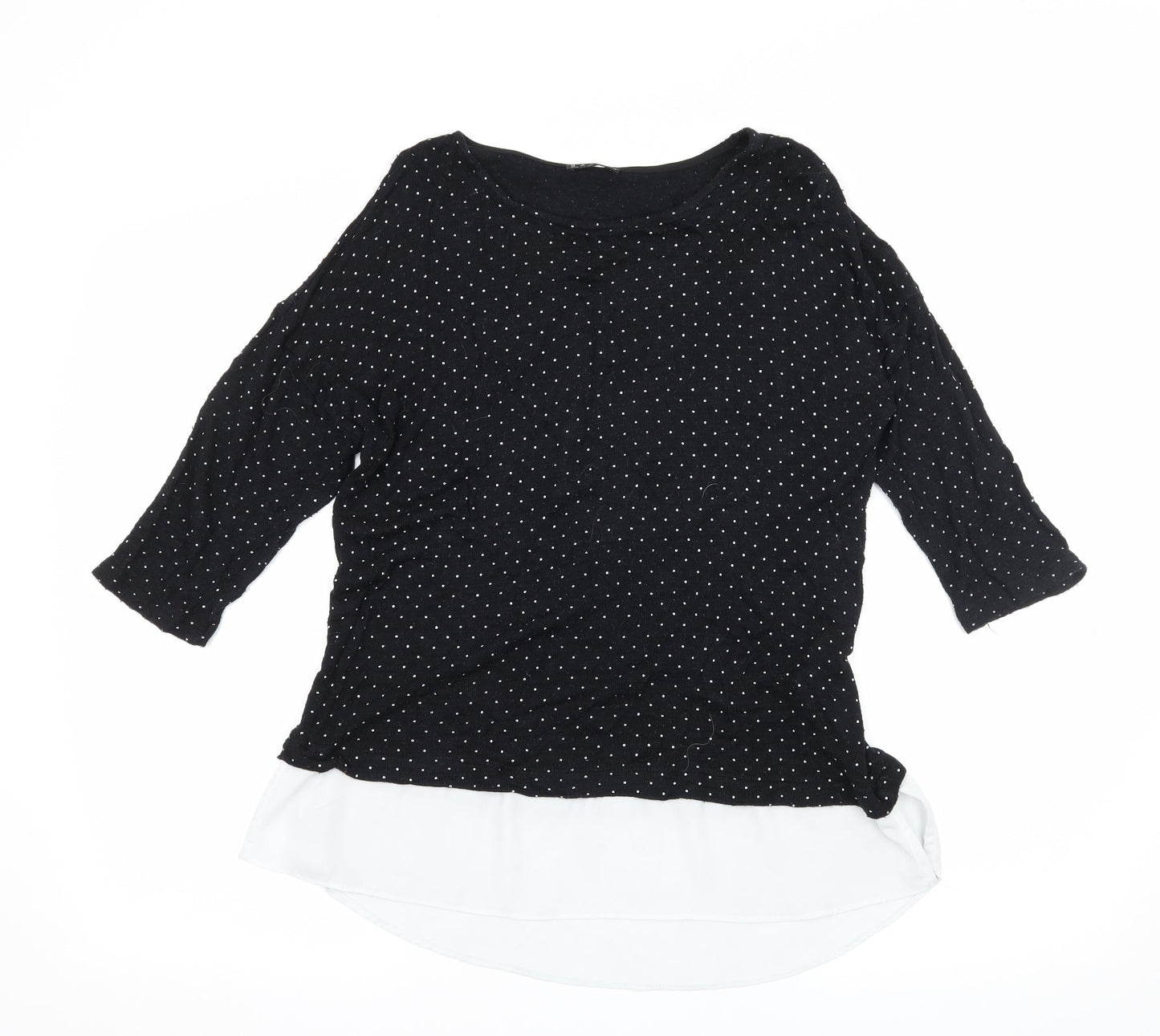 Stradivarius Womens Beige Polka Dot Jersey Basic T-Shirt Size M
