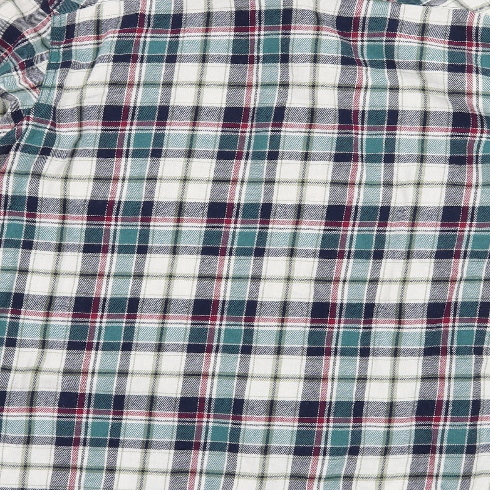 Easy Mens Blue Plaid   Button-Up Size M