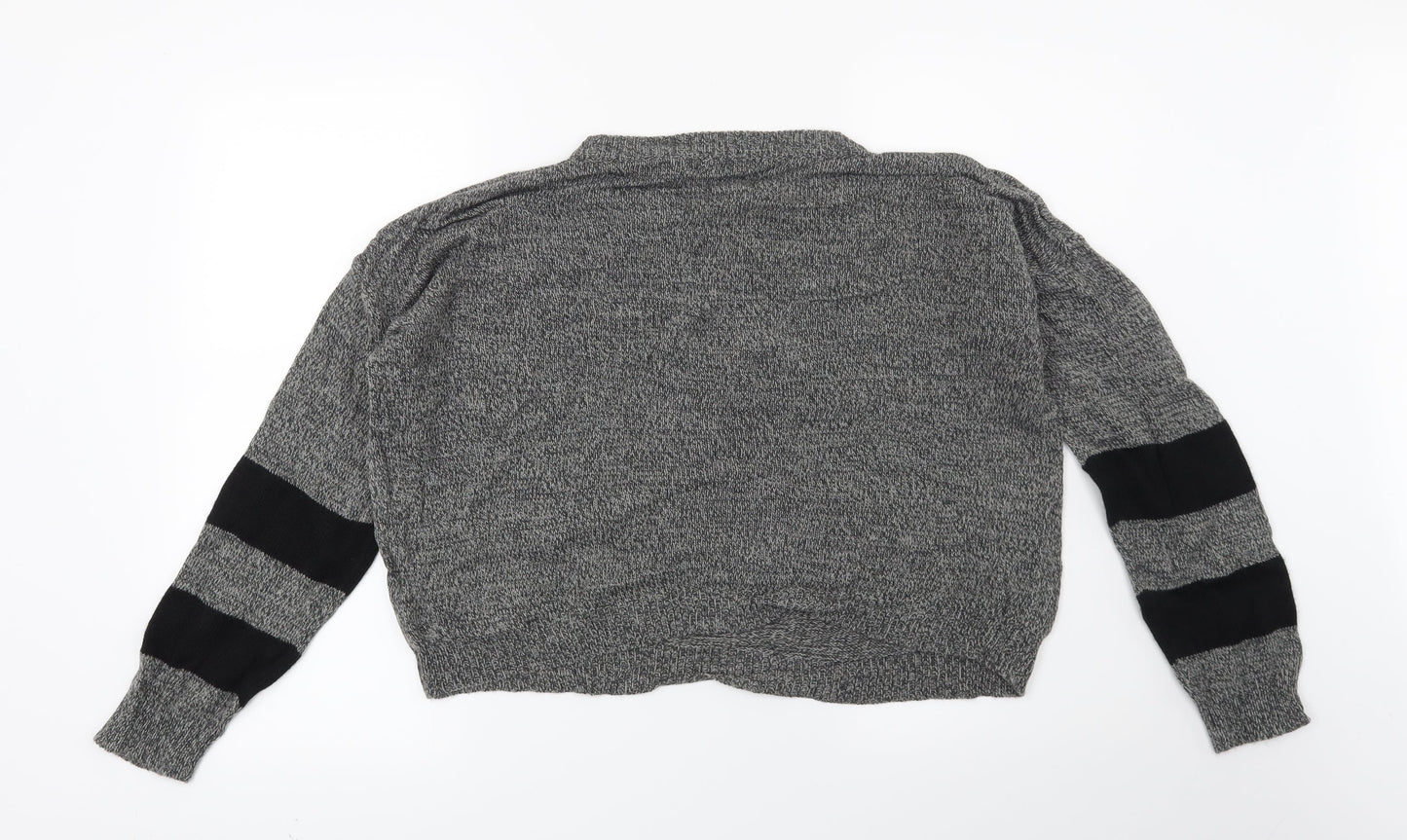 Brave Soul Womens Grey Striped  Pullover Jumper Size M