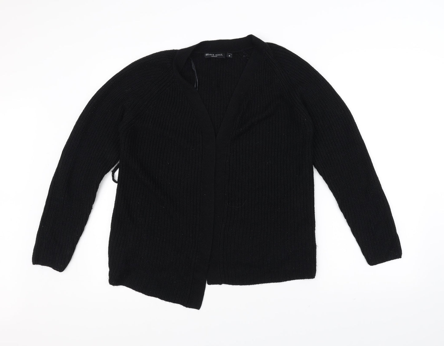 Brave Soul Womens Black  Knit Jacket Coatigan Size S