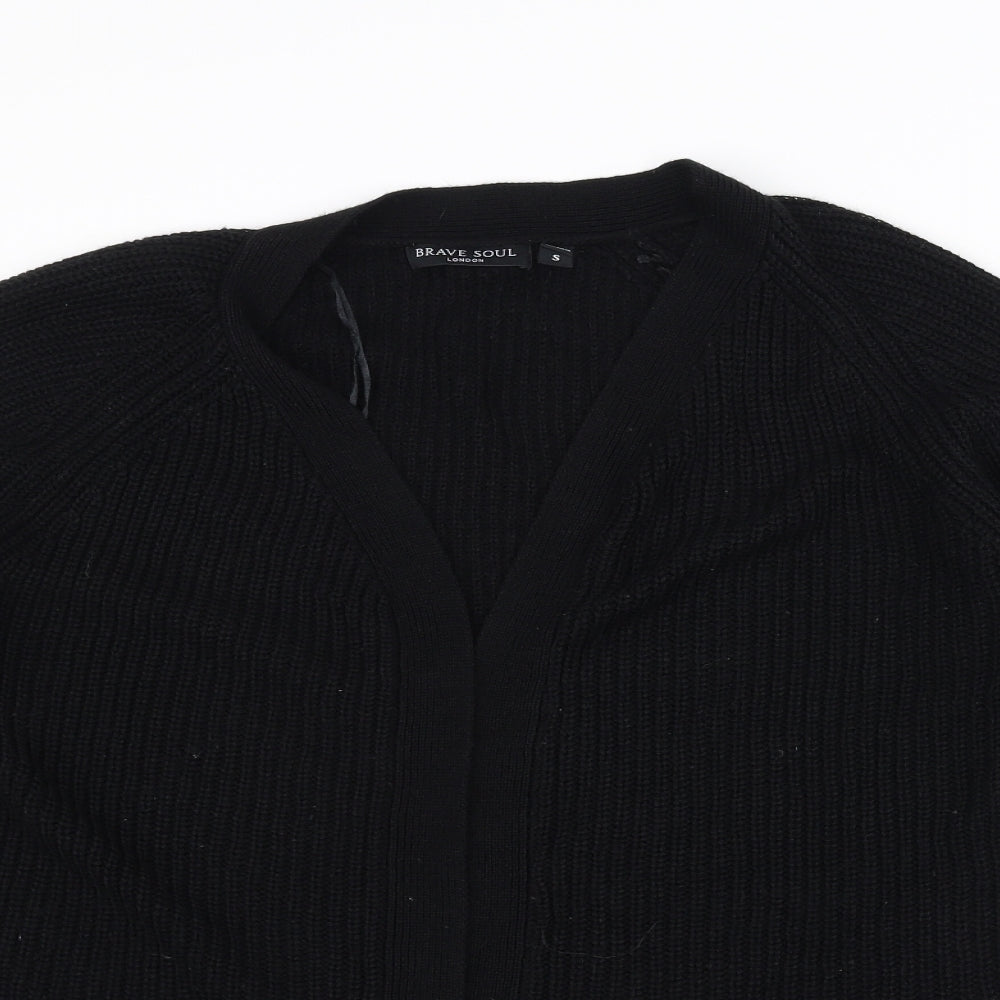 Brave Soul Womens Black  Knit Jacket Coatigan Size S