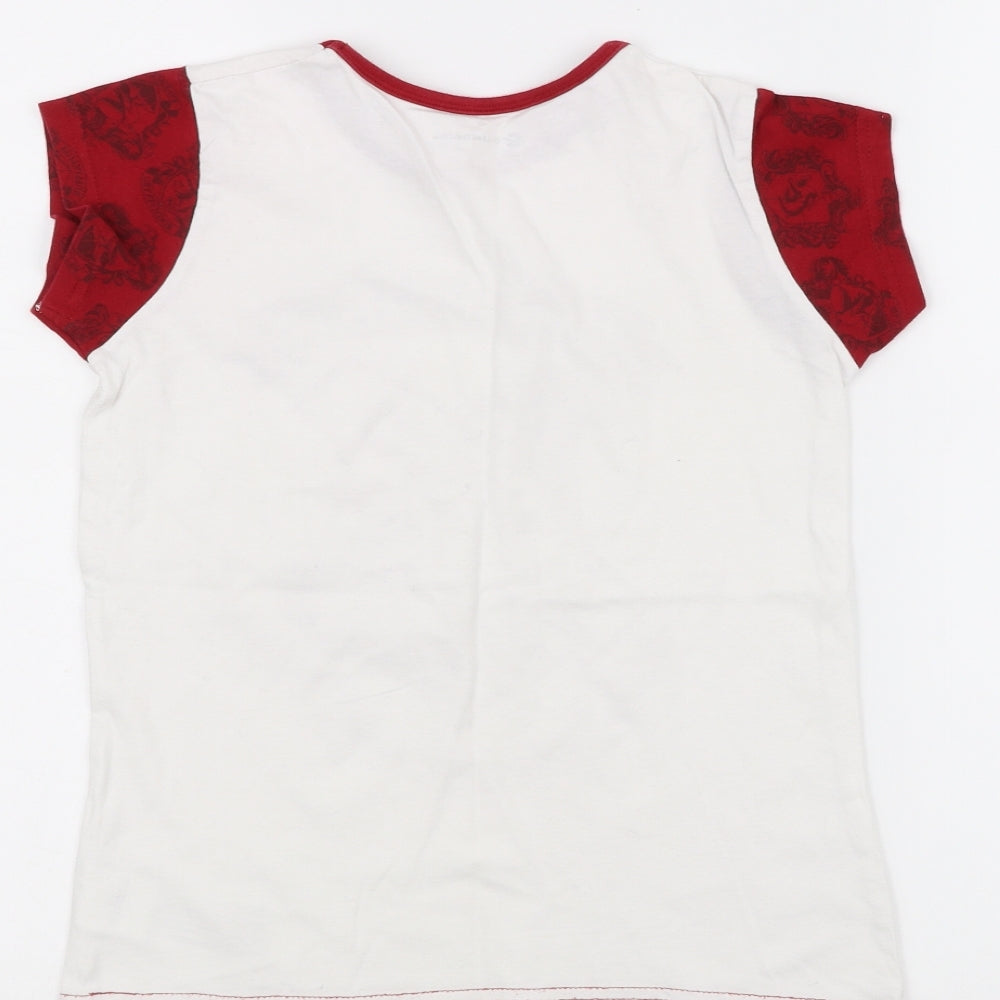 Character Boys White   Basic T-Shirt Size 9-10 Years  - hogwarts