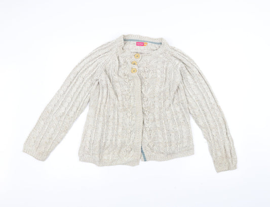 Lily & dan Girls White  Knit Jacket Coatigan Size 11-12 Years
