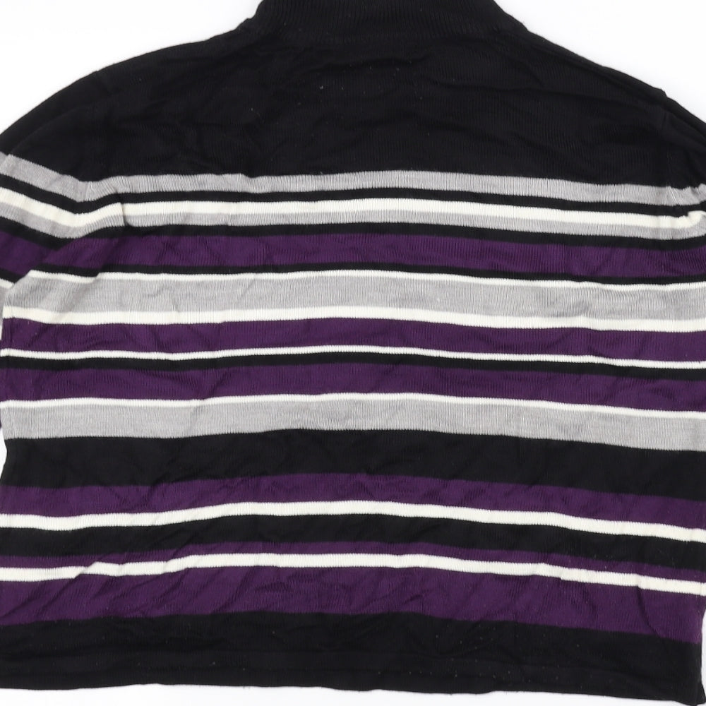 BM Womens Black Striped  Pullover Jumper Size S