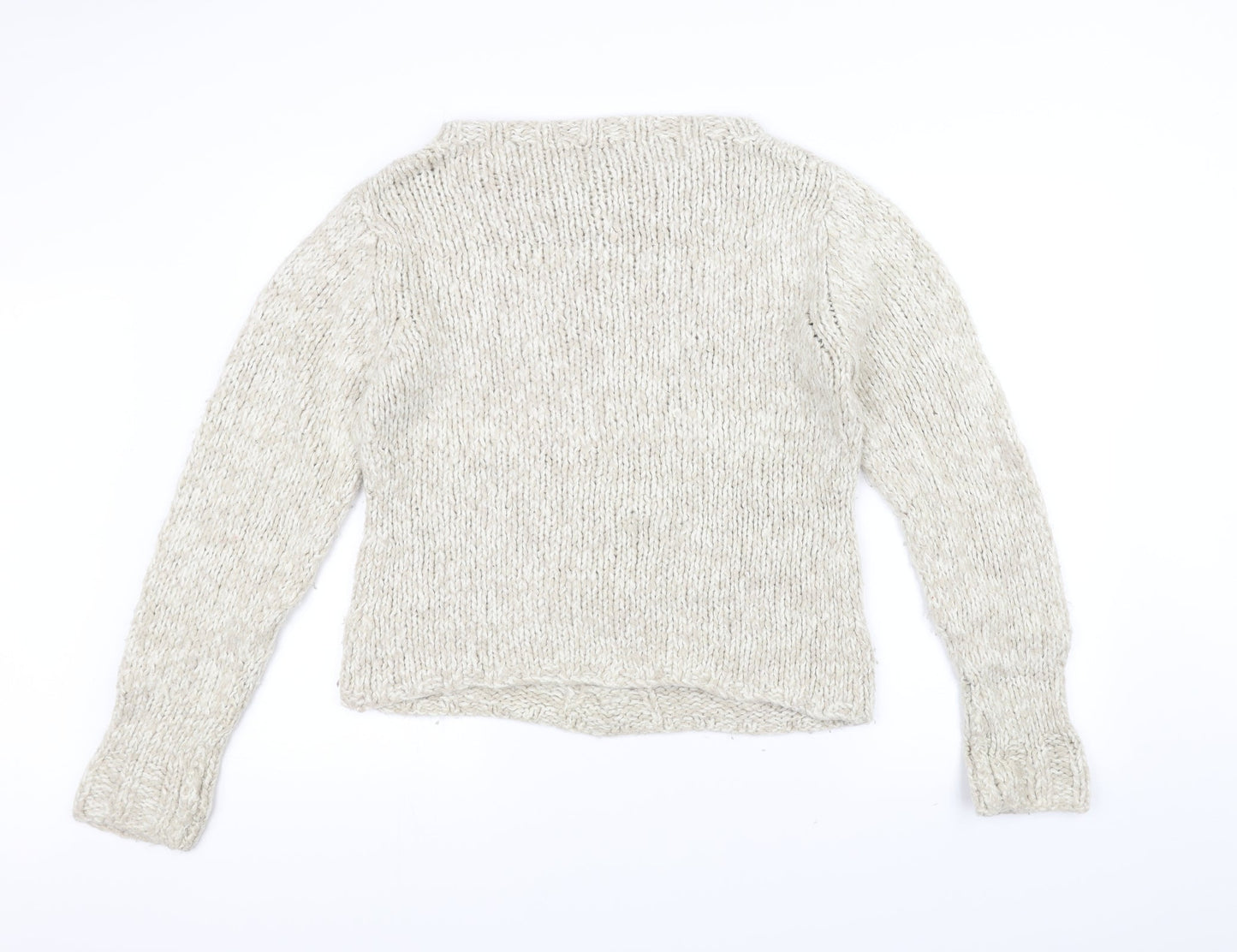 District Womens White  Knit Pullover Jumper Size 14