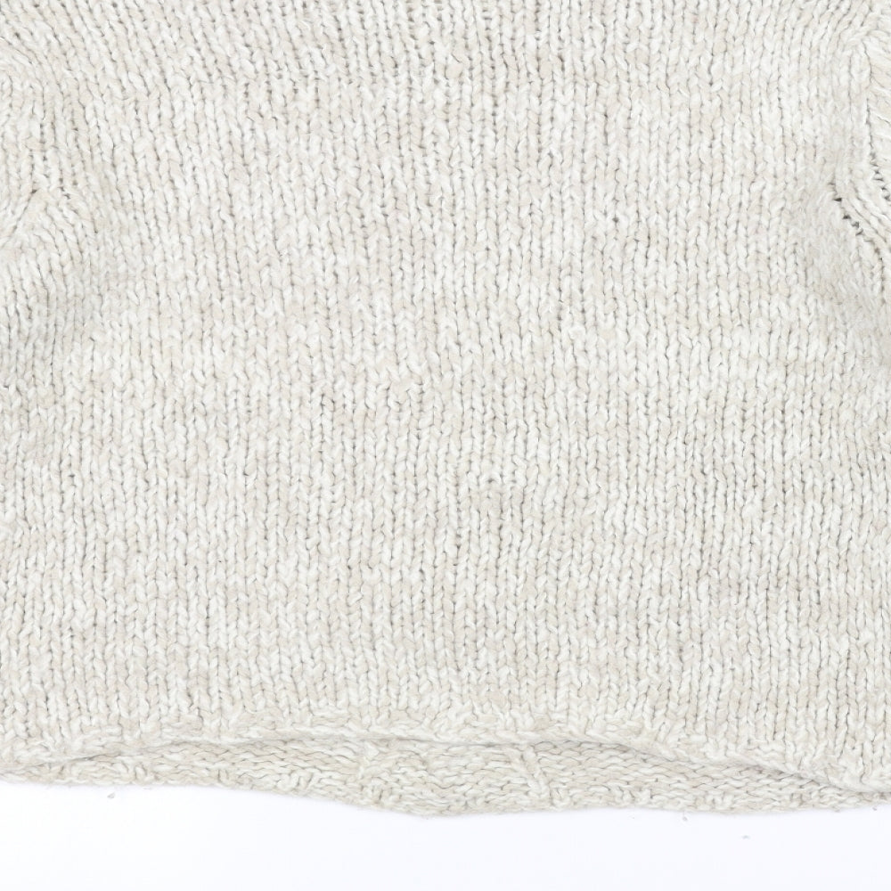 District Womens White  Knit Pullover Jumper Size 14