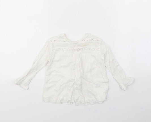 Zara Girls White   Basic Blouse Size 2 Years