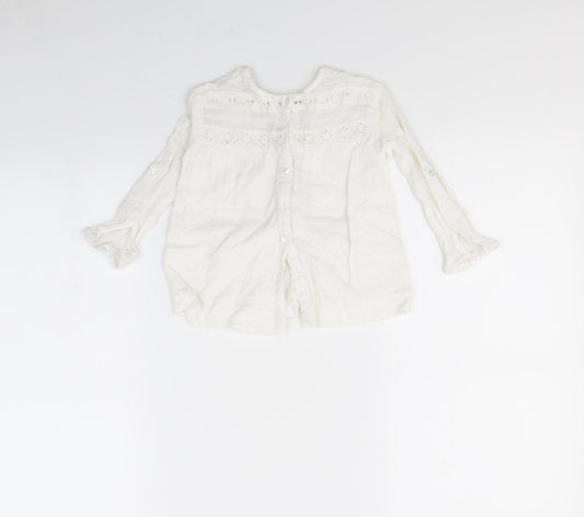 Zara Girls White   Basic Blouse Size 2 Years