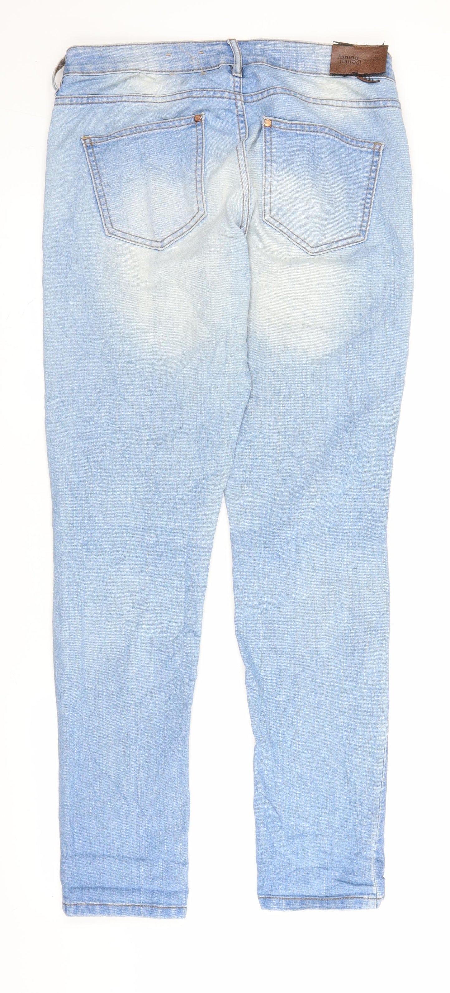 Janina Womens Blue  Denim Straight Jeans Size 38 in L31 in