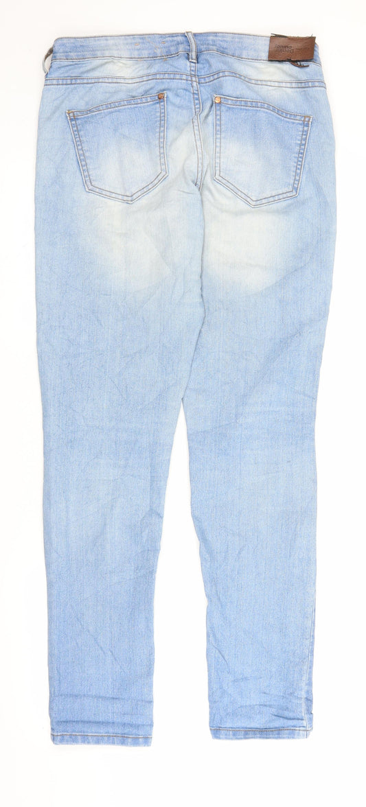 Janina Womens Blue  Denim Straight Jeans Size 38 in L31 in