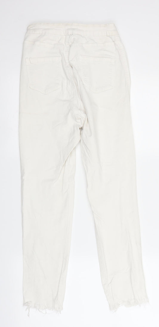 Missguided Womens White  Denim Straight Jeans Size 10 L23 in