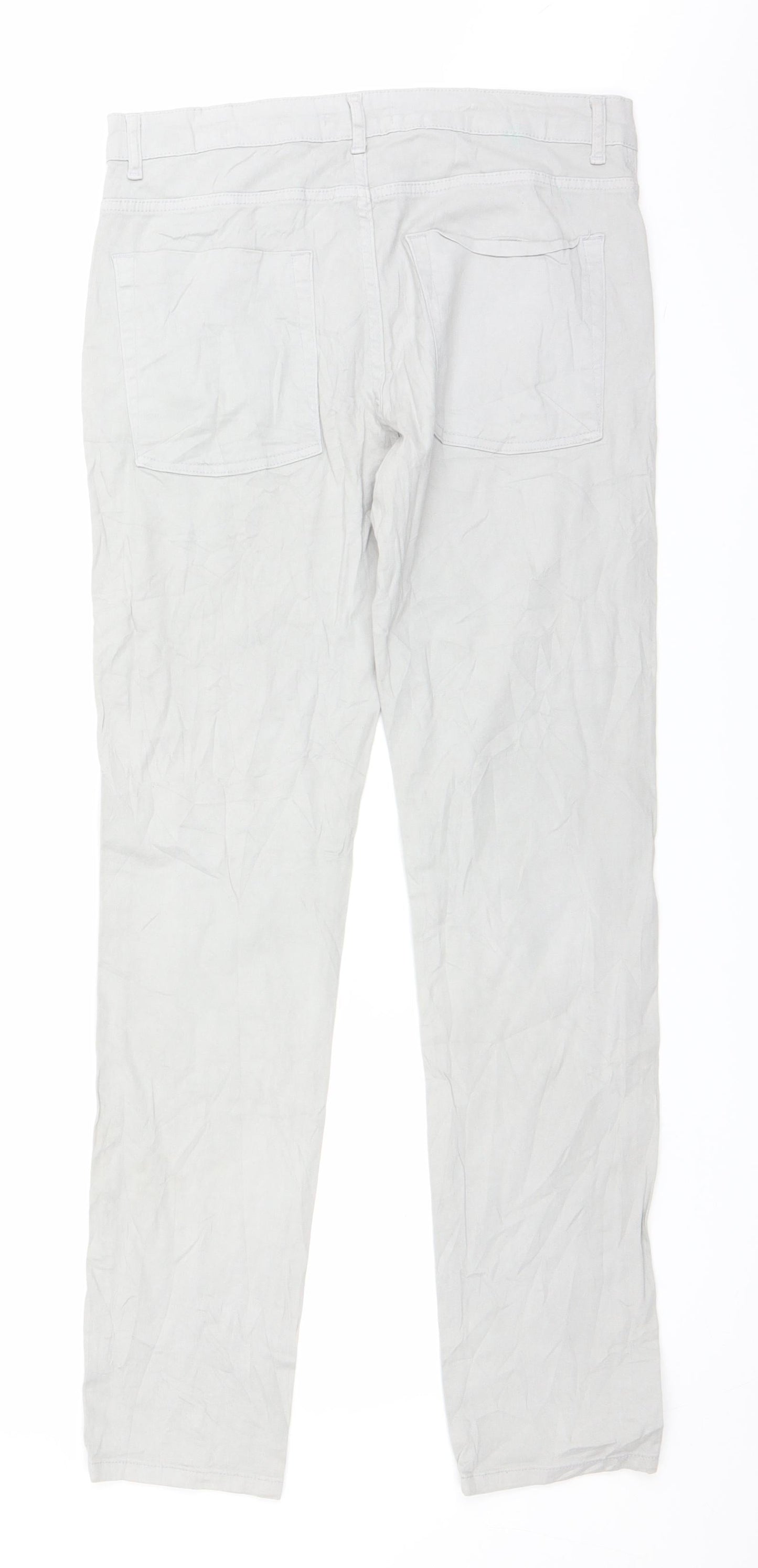 Bershka Womens Grey   Chino Trousers Size 12 L29 in