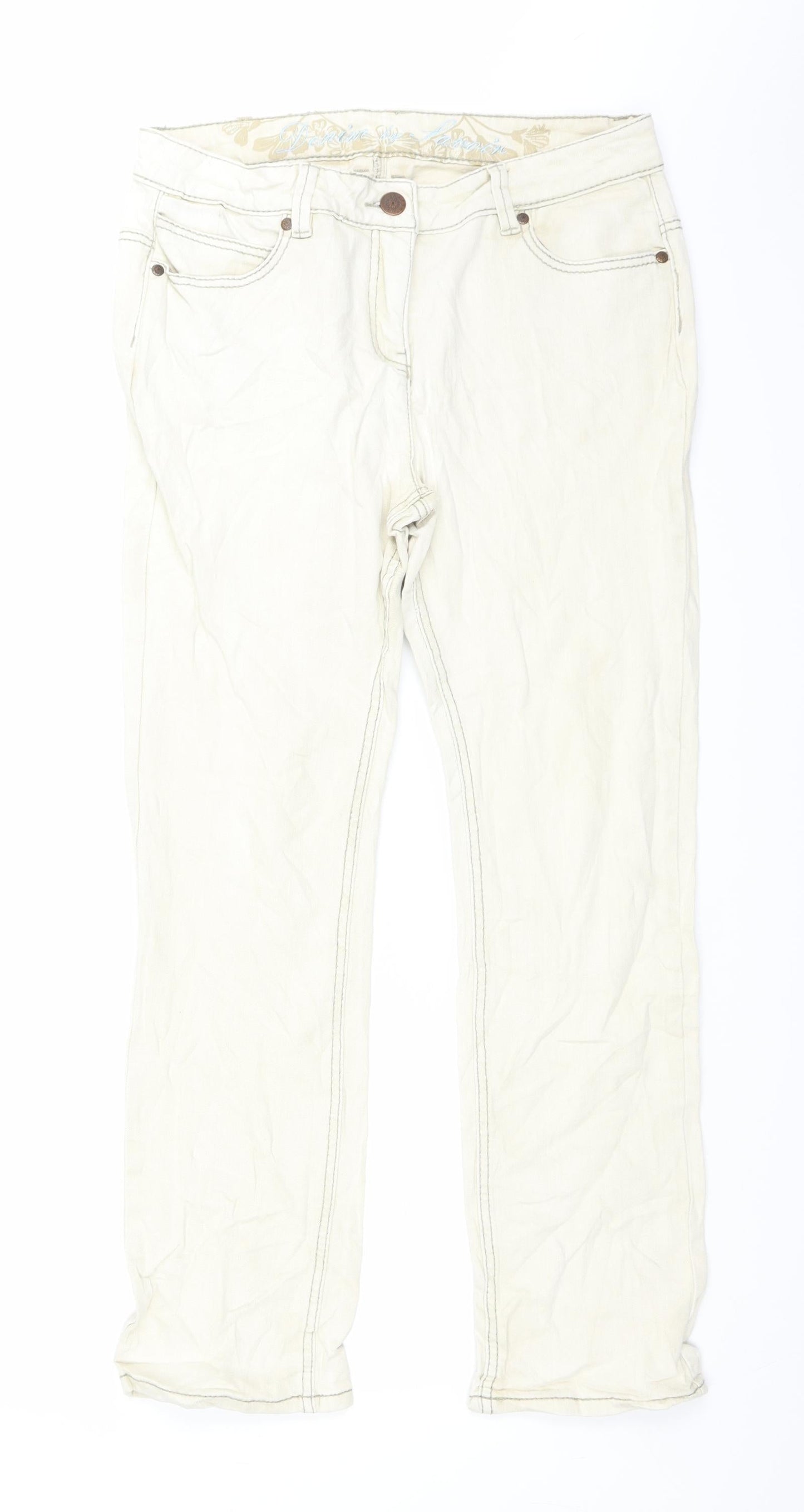 saviour Womens Beige  Denim Straight Jeans Size 33 in L27 in