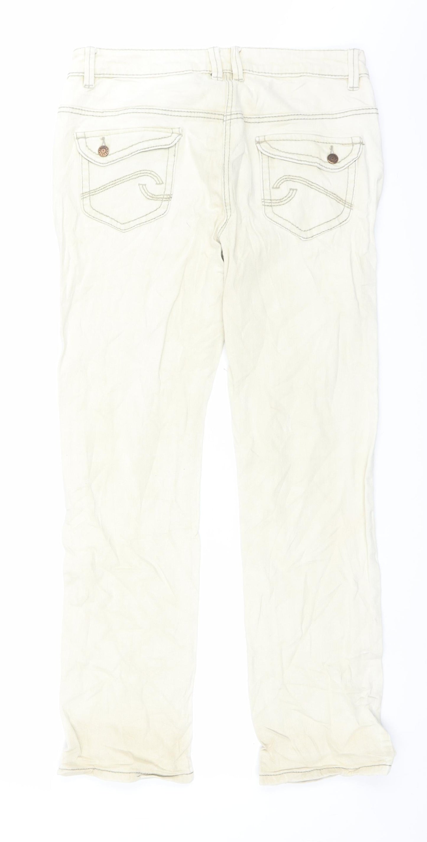 saviour Womens Beige  Denim Straight Jeans Size 33 in L27 in