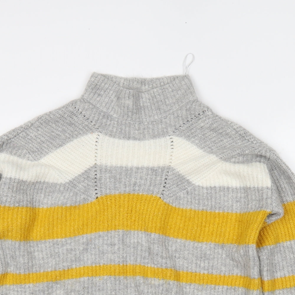 Papaya Womens Grey Striped  Pullover Jumper Size M