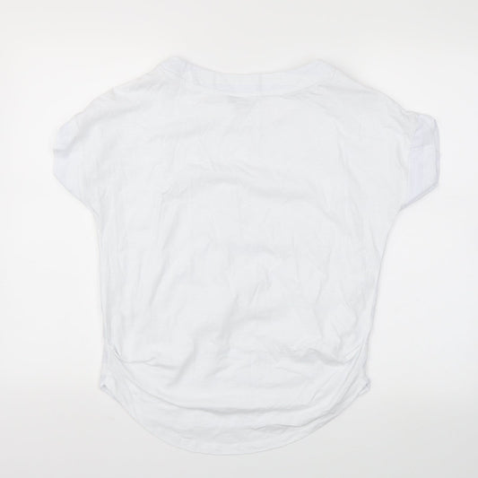 next  Womens White Striped  Basic T-Shirt Size 6