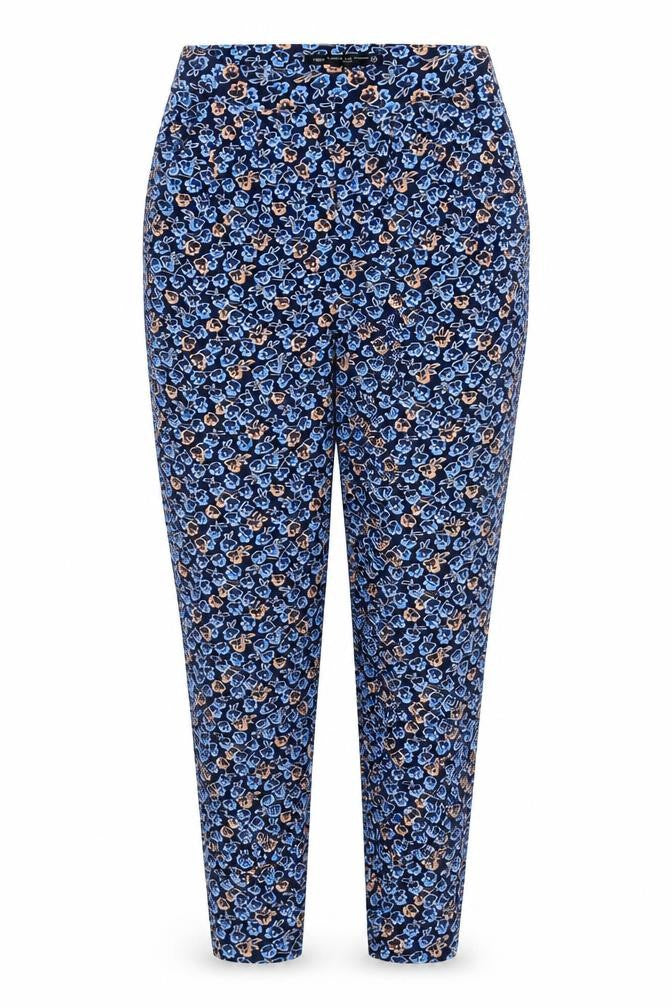 Next  Womens Blue Floral  Jogger Trousers Size 6 L25 in - Stretch waistband