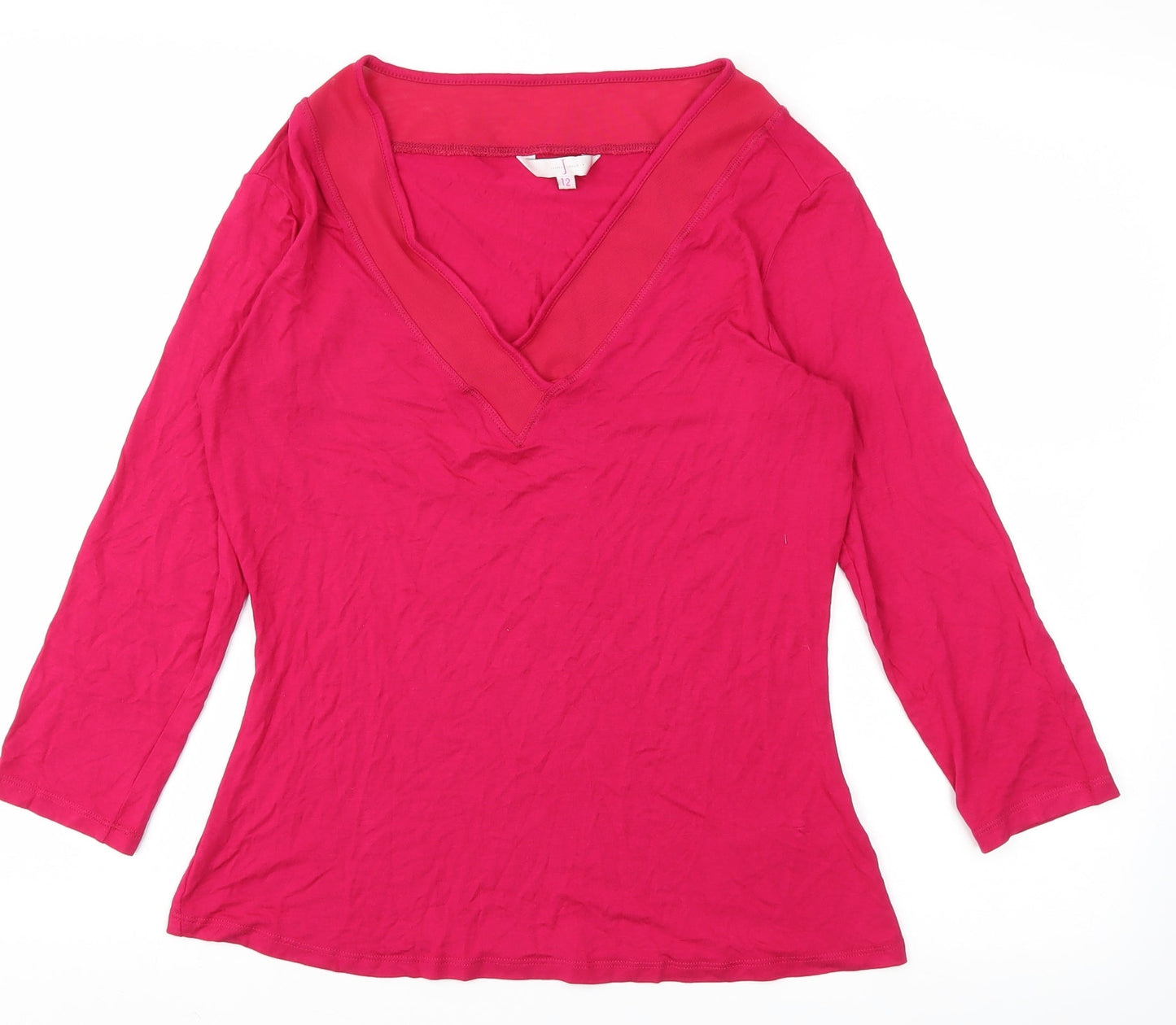 Debehams Womens Pink   Basic T-Shirt Size 12