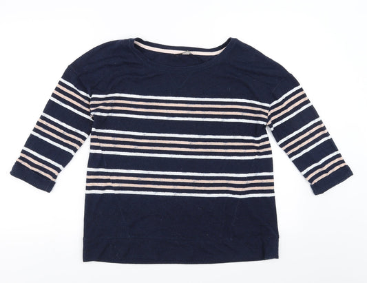 Marks and Spencer Womens Blue Striped  Pullover Jumper Size 12