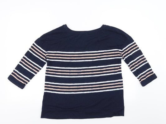 Marks and Spencer Womens Blue Striped  Pullover Jumper Size 12