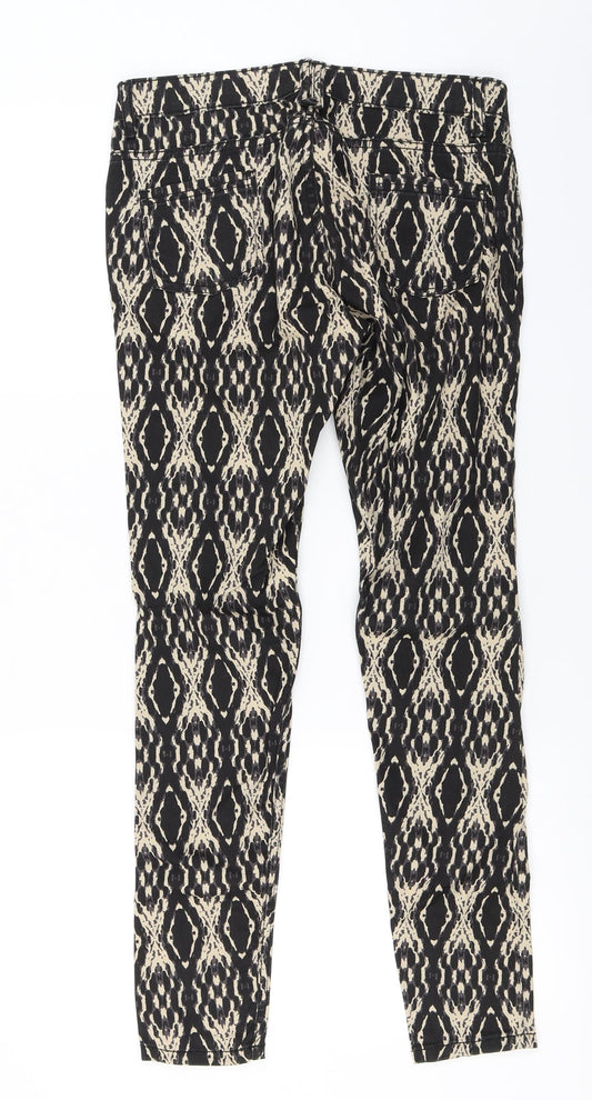 Hey Womens Brown Argyle/Diamond Denim Skinny Jeans Size 28 in L27 in