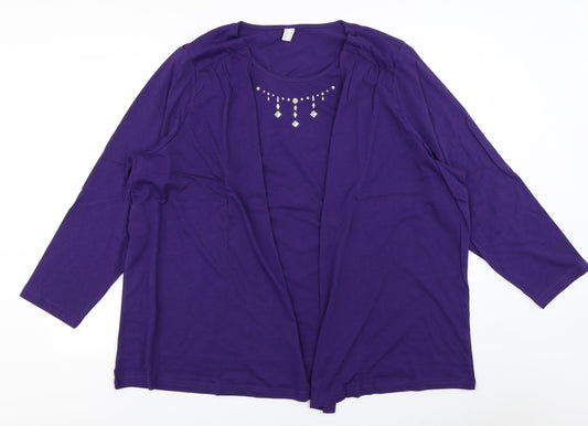 Preworn Womens Purple   Basic T-Shirt Size 2
