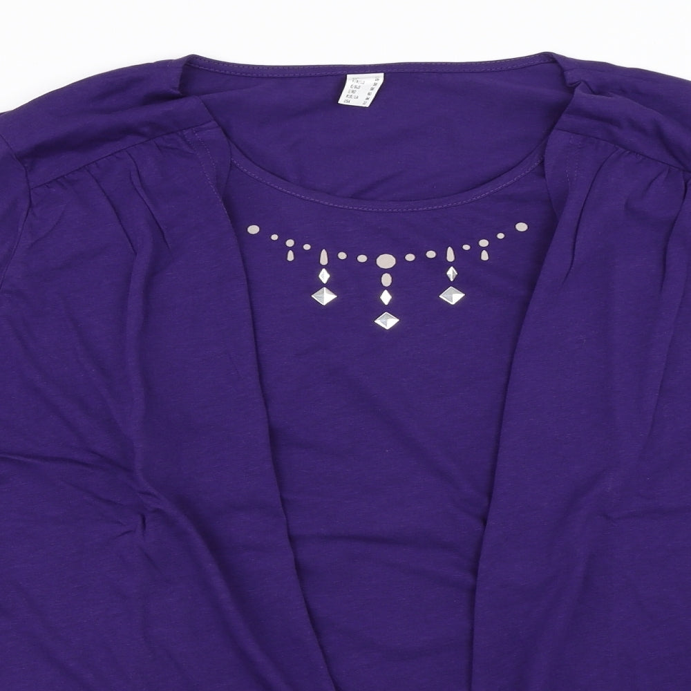 Preworn Womens Purple   Basic T-Shirt Size 2