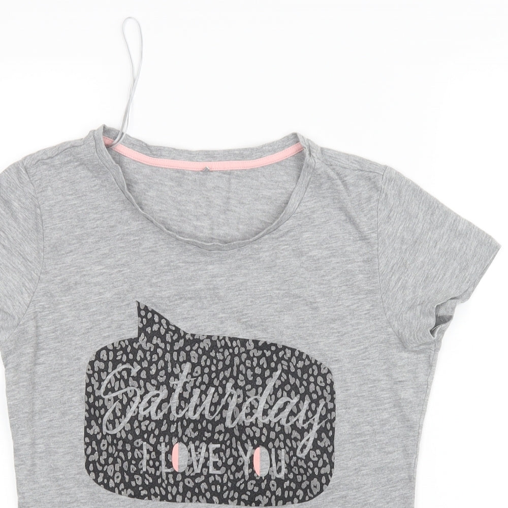 George Womens Grey Geometric  Top Pyjama Top Size 8