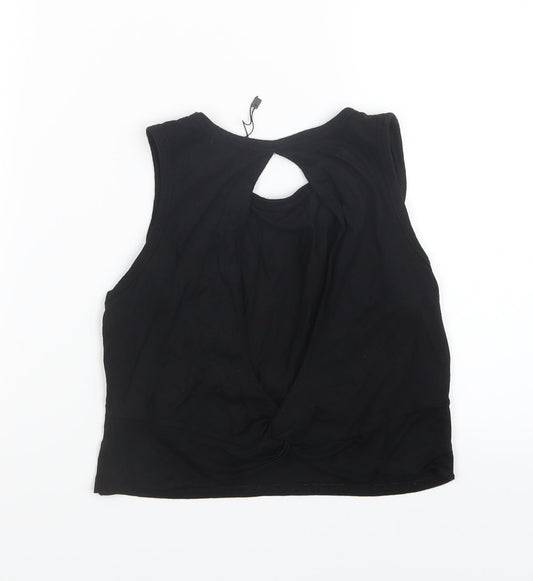 PRETTYLITTLETHING Womens Black   Cropped T-Shirt Size 6