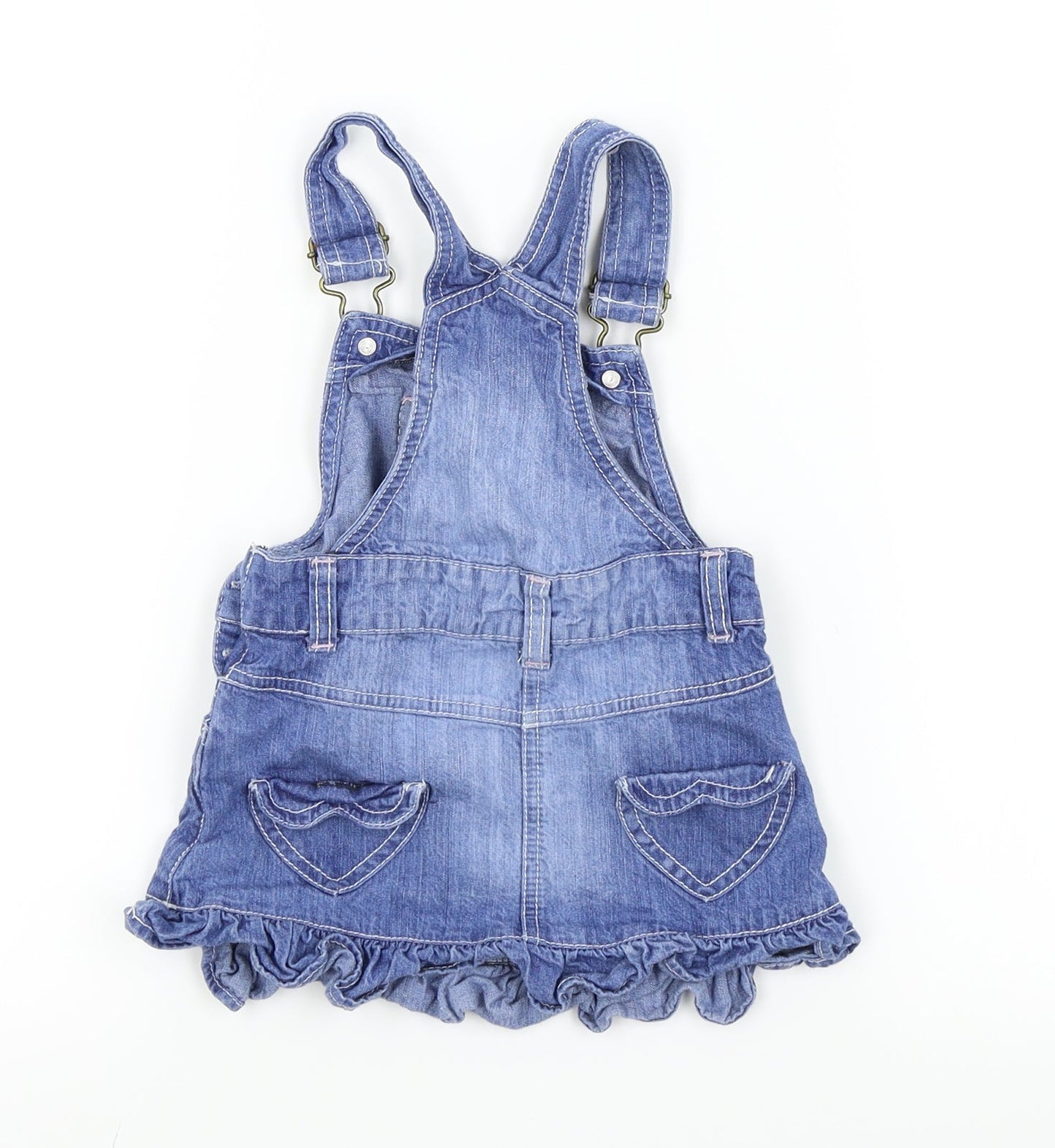 F&F  Blue   Pinafore/Dungaree Dress  Size 12-18 Months